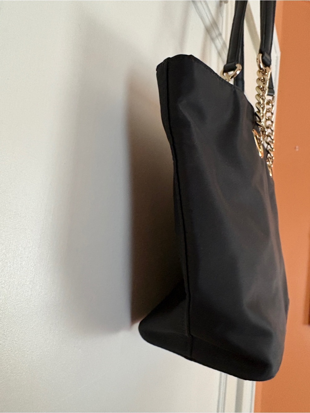 NEW Calvin Klein Black Chain-Handle Microfiber Tote Shoulder Bag / Purse - Picture 8 of 14